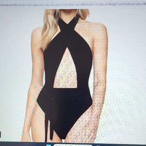 NWT PQ Swim Nude Halter One-Piece Swimsuit